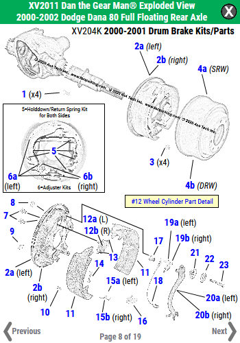 New, Interactive Dana 80 Rear Axle Exploded View for 2000-2002 Dodge Ram 2500, Ram 3500!