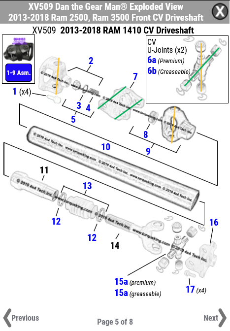 Ram 1410 Series Front Driveshaft CV Parts Now in Stock!