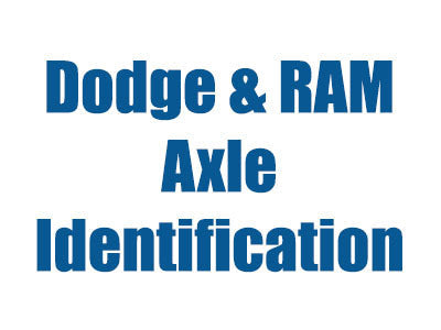 2019-Up Ram AAM 9.25 Front Axle Identification