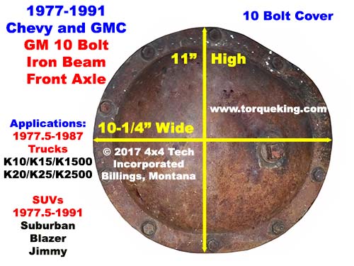 1977-1991 GM K1, K2 GM 10 Bolt Front Axle