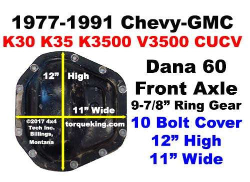 1977-1991 GM Dana 60 Front Axle Identification IDN-119 Torque King 4x4