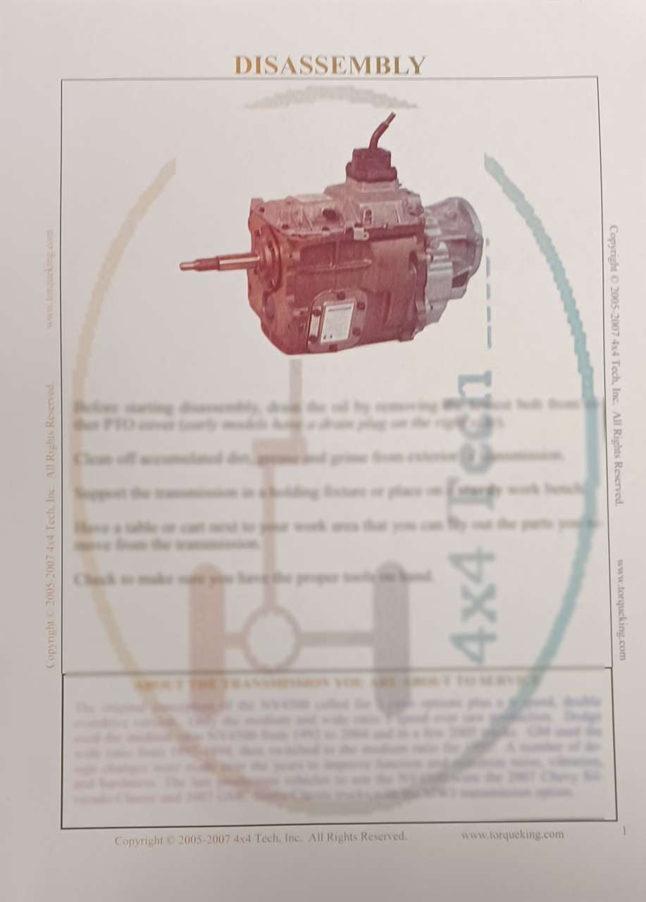TM1003M MISPRINT NV4500 Shop Manual Torque King 4x4