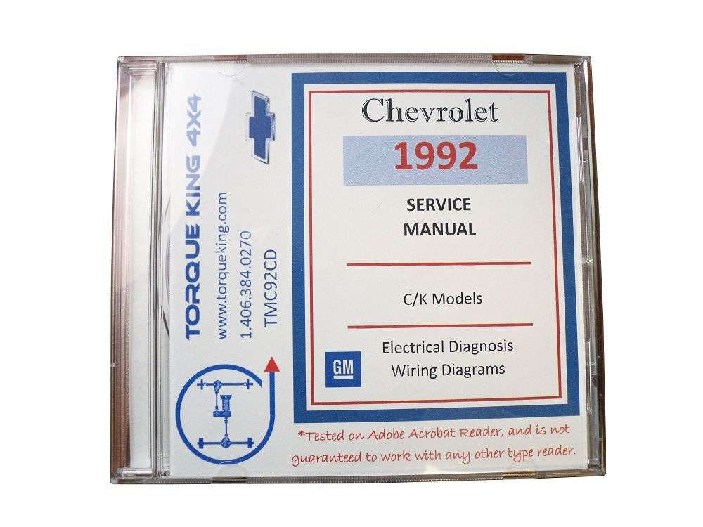 TMC92CD 1992 GM Shop Manual on CD Torque King 4x4