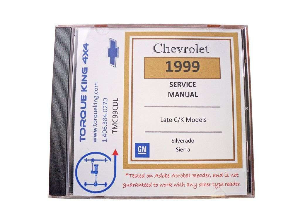 TMC99CDL Late 1999 GM Shop Manual on CD Torque King 4x4