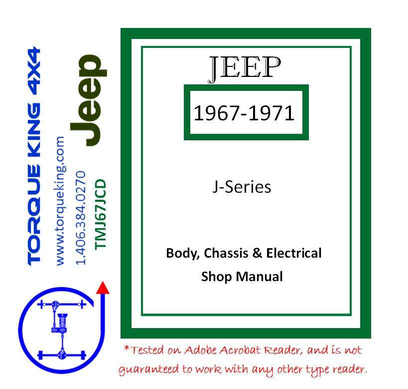 TMJ67JCD 1967-1971 Jeep J-Series Factory Service Manual on CD Torque King 4x4