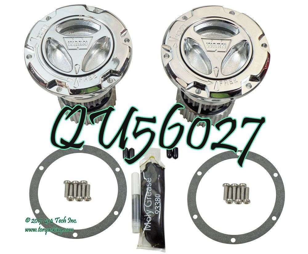 QU56027 Warn 108325 Premium Chrome Hub Set for 2005-Up Ford Super Duty Torque King 4x4