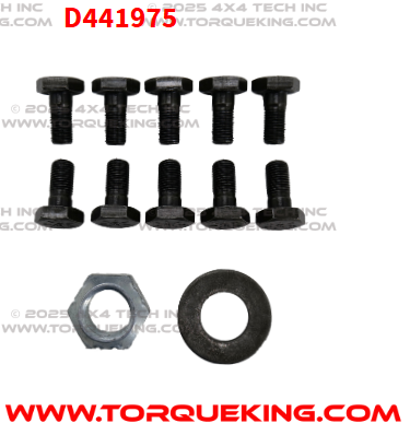 D441975 Ring Gear Bolt, Pinion Nut, Pinion Washer Set, D30, D44 Torque King 4x4
