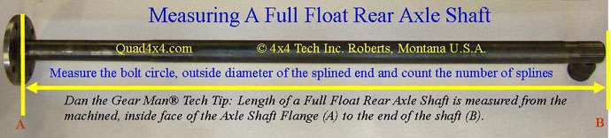 QU20328 OE 37-3/16" Long Left Rear Axle Shaft for Ford Sterling 10.5" Torque King 4x4