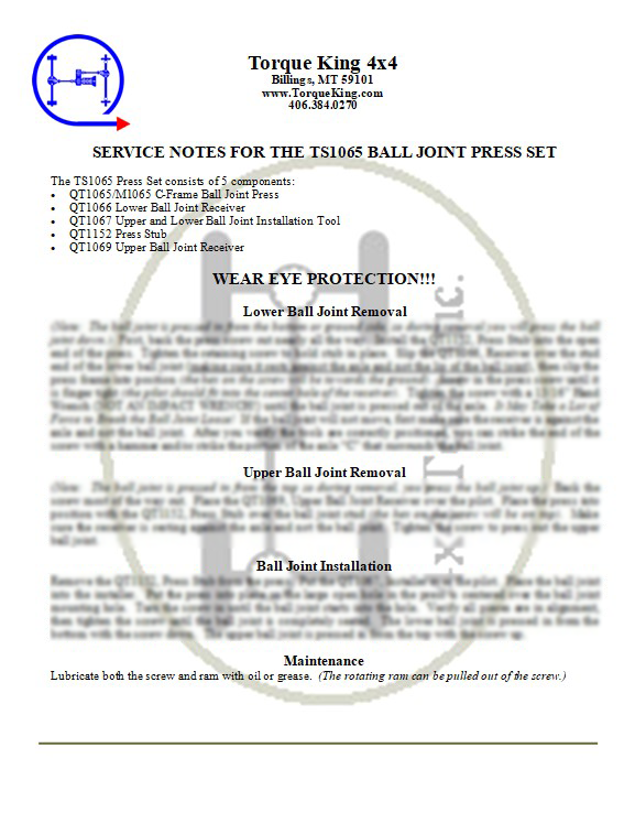 QT1065Note Torque King 4x4