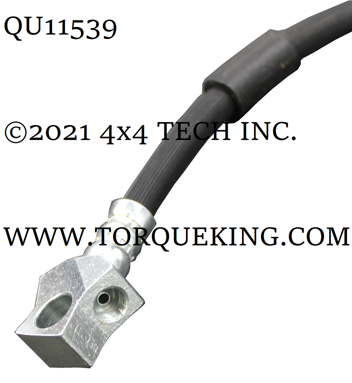 QU11539 Center Frame to Front Axle Brake Hose for 85-93 Dodge D44 Torque King 4x4