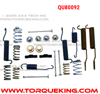 QU80092 Premium Brake Shoe Hardware Kit for Dana Rear Axles Torque King 4x4
