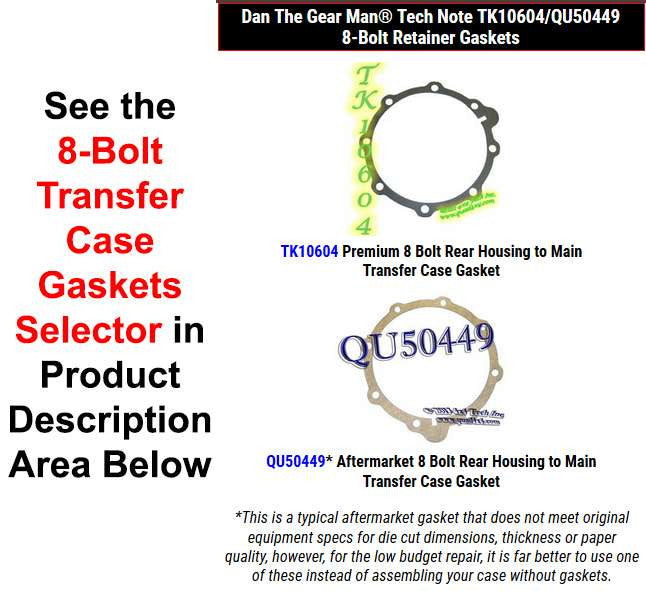 TK10604/QU50449 NPG 8-Bolt Retainer Transfer Case Gaskets Selector Torque King 4x4
