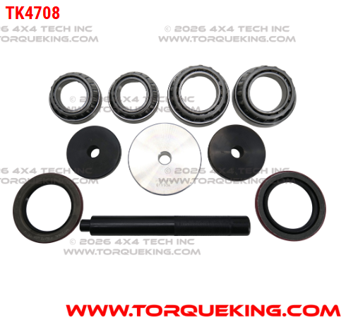 TK4708 Master 3/4 ton 4x4 Front Wheel Bearing Kit with Tools 1960-1977 Torque King 4x4
