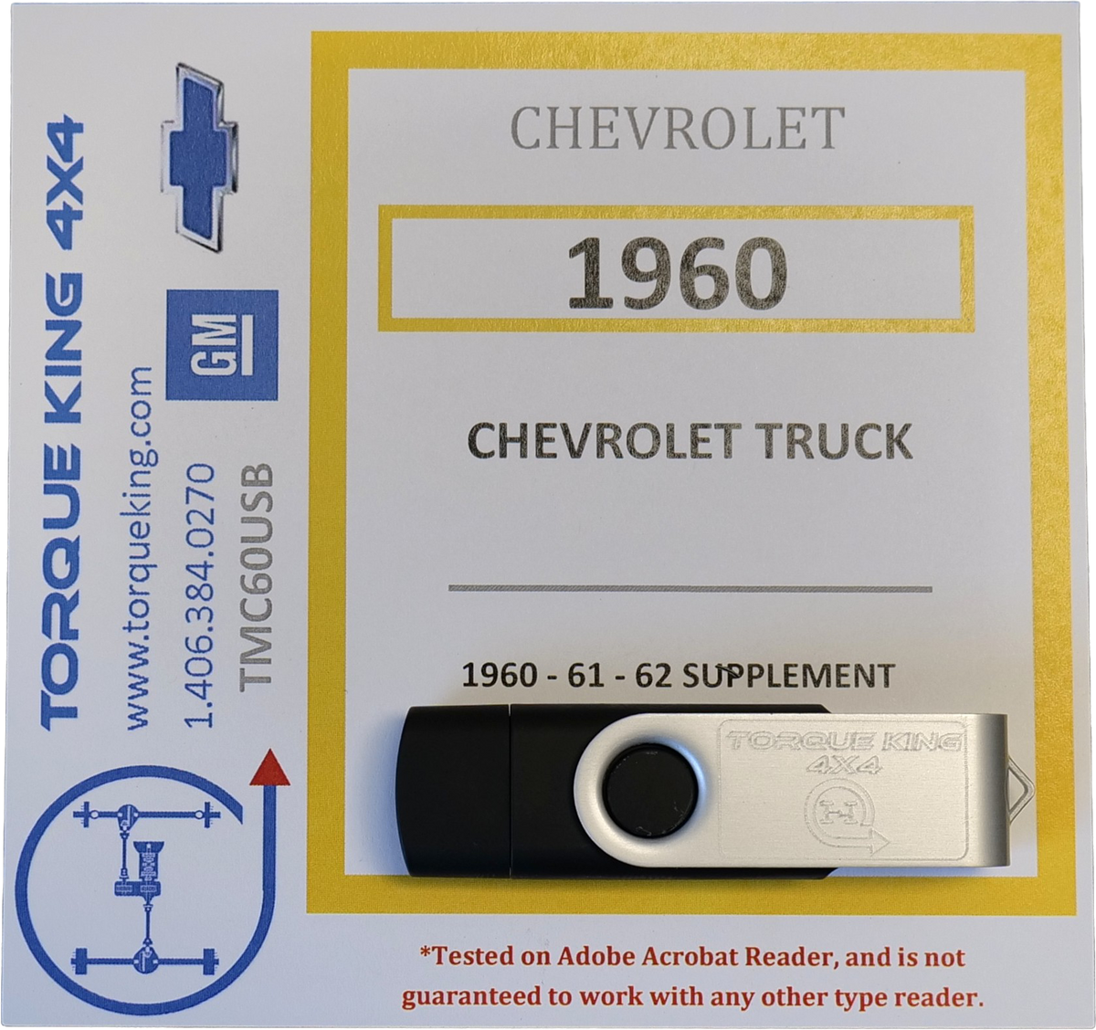 TMC60USB 1960-1962 Chevy truck Factory Shop Manual on USB Torque King 4x4