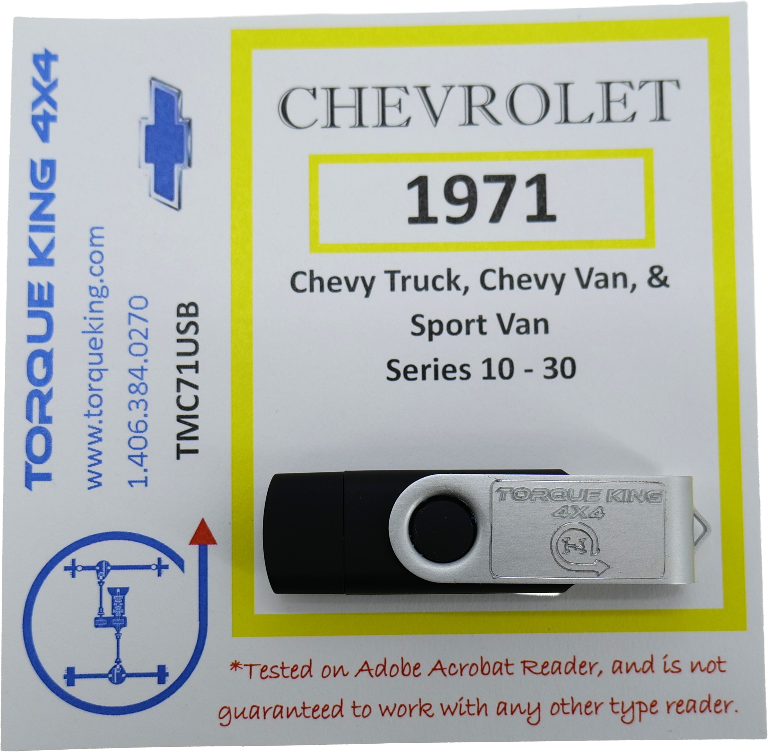 TMC71USB 1971 Chevy/GMC C/K 10-35 Light Duty & Van Service Manual USB