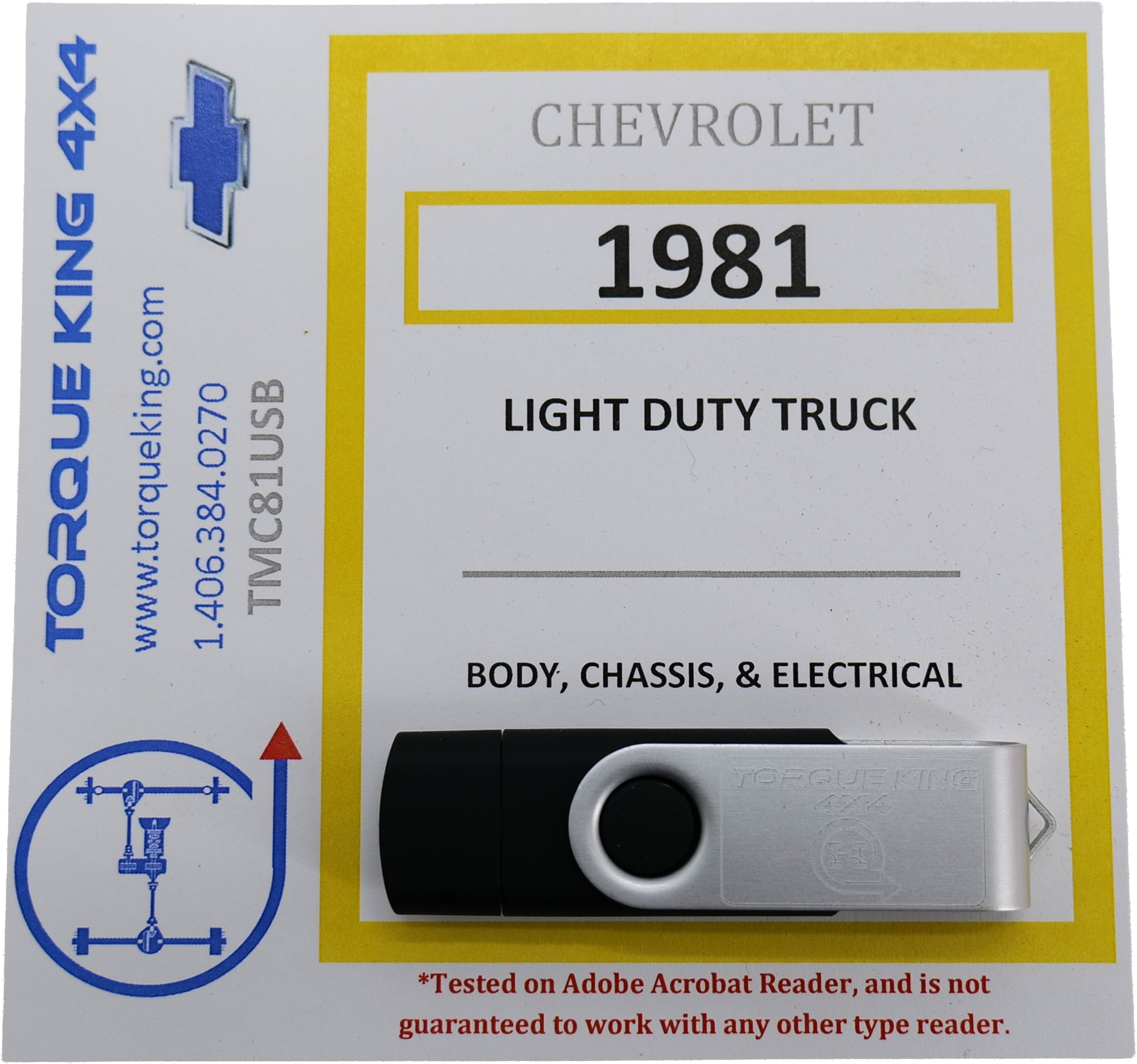 TMC81USB 1981 GM Truck Factory Shop Manual on USB C,K,G,P 10-30 Series Torque King 4x4