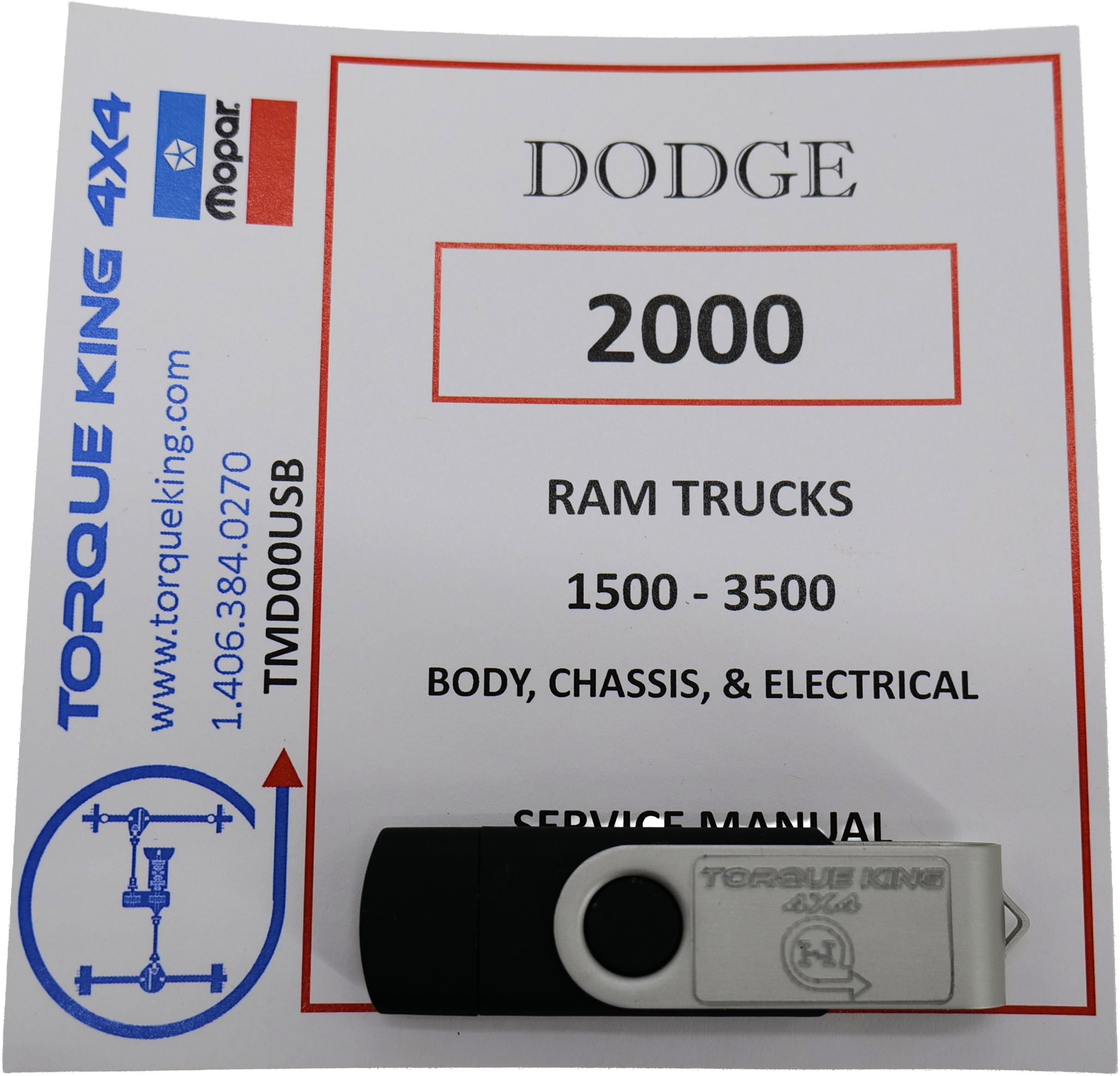 TMD00USB 2000 Complete Dodge Factory Service Manuals on USB Torque King 4x4