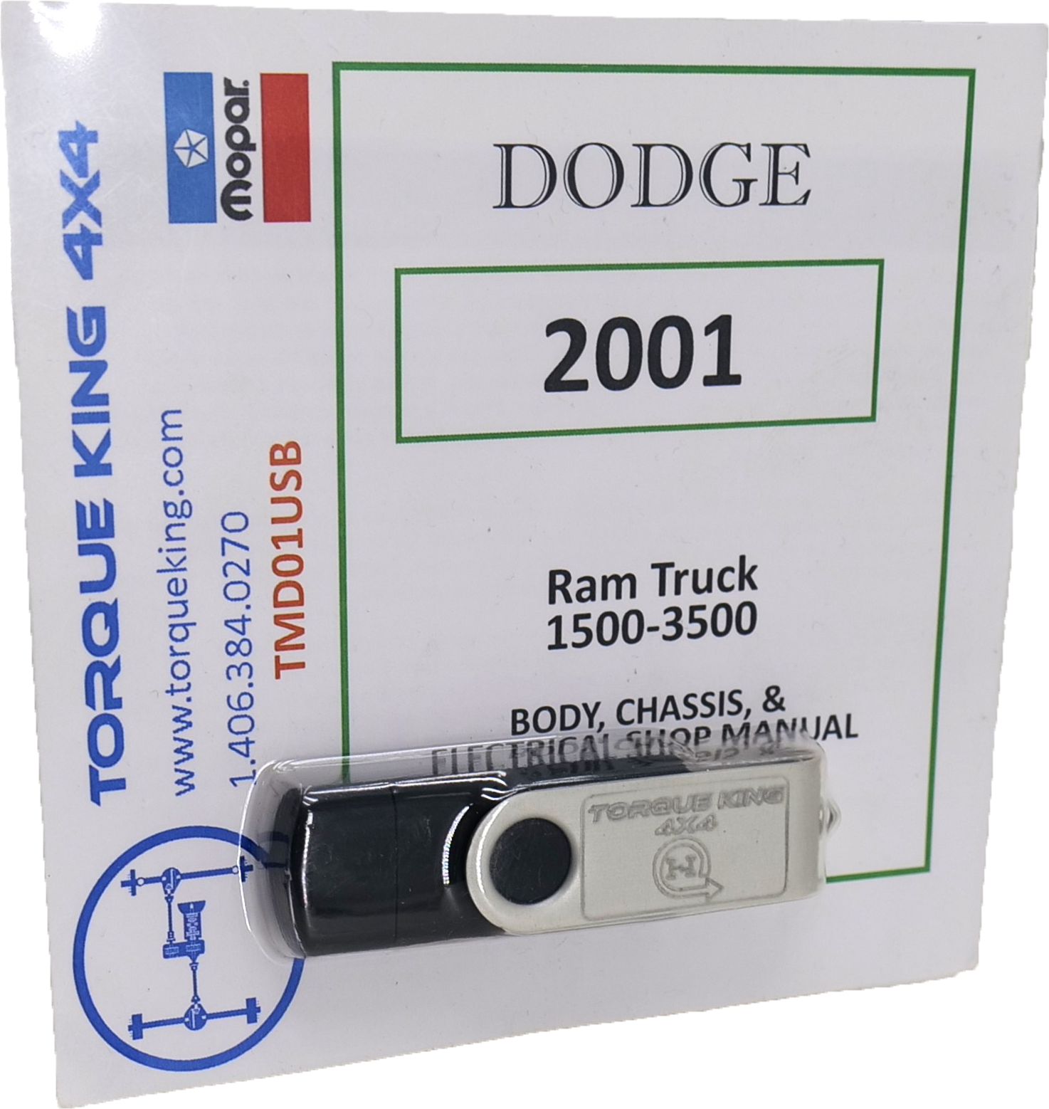 TMD01USB 2001 Complete Dodge Factory Service Manuals on USB Torque King 4x4