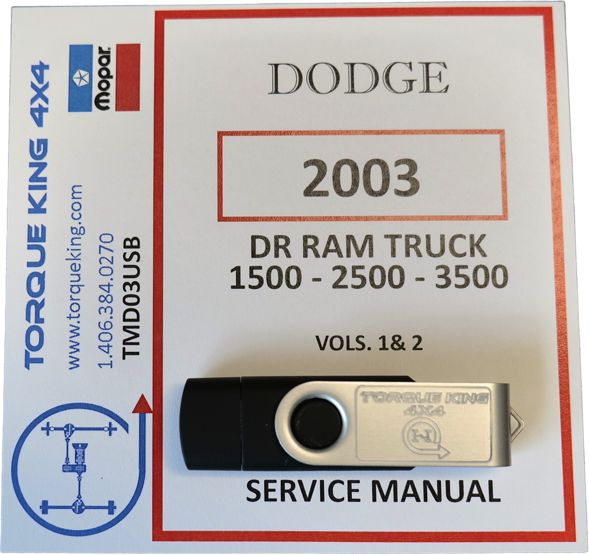TMD03USB 2003 Dodge Ram Truck Factory Service Manual on USB Torque King 4x4