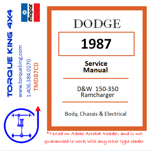 TMC87CD 1987 GM Shop Manual CD Torque King 4x4