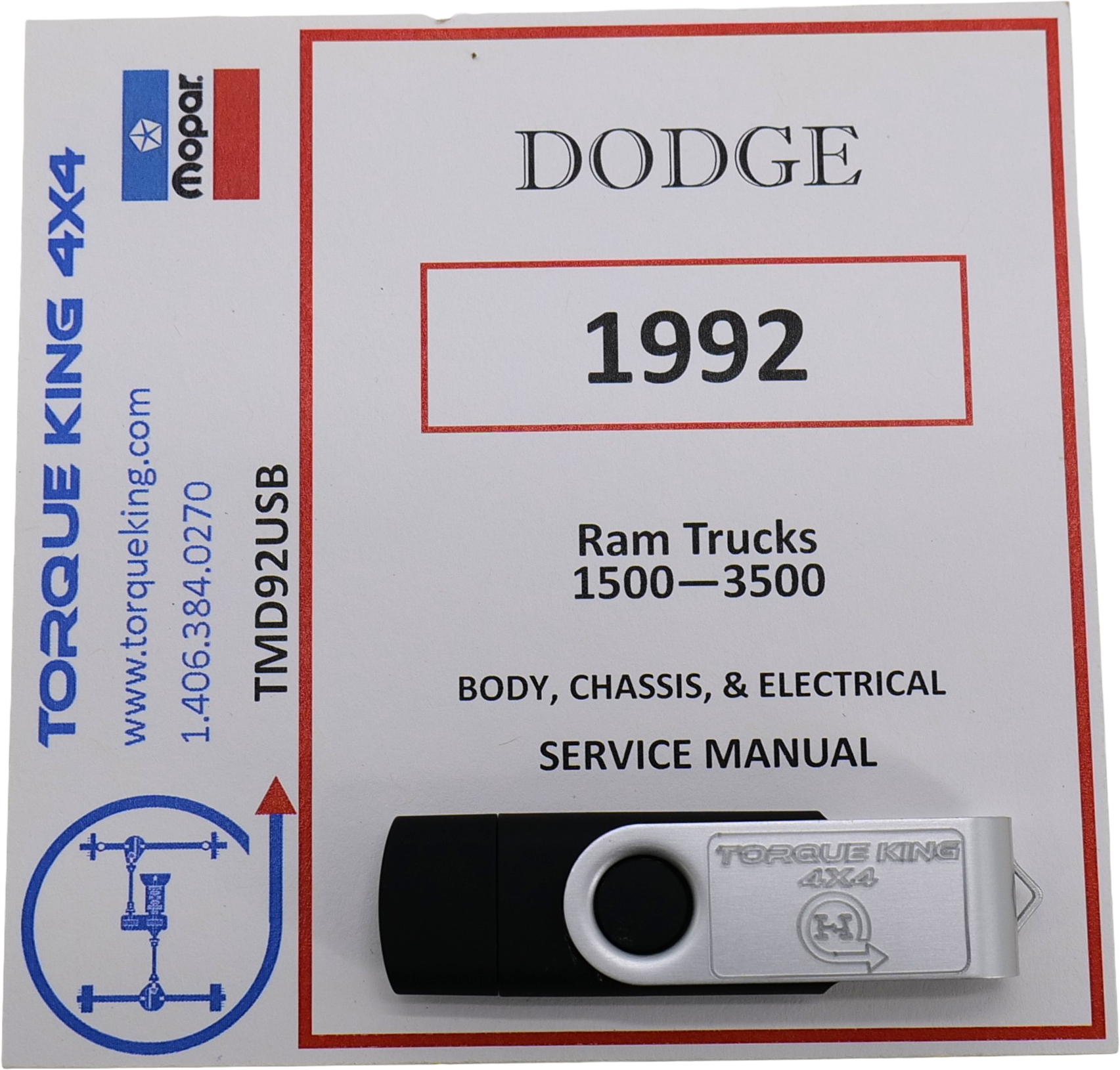 TMD92USB 1992 Complete Dodge Factory Service Manuals on USB