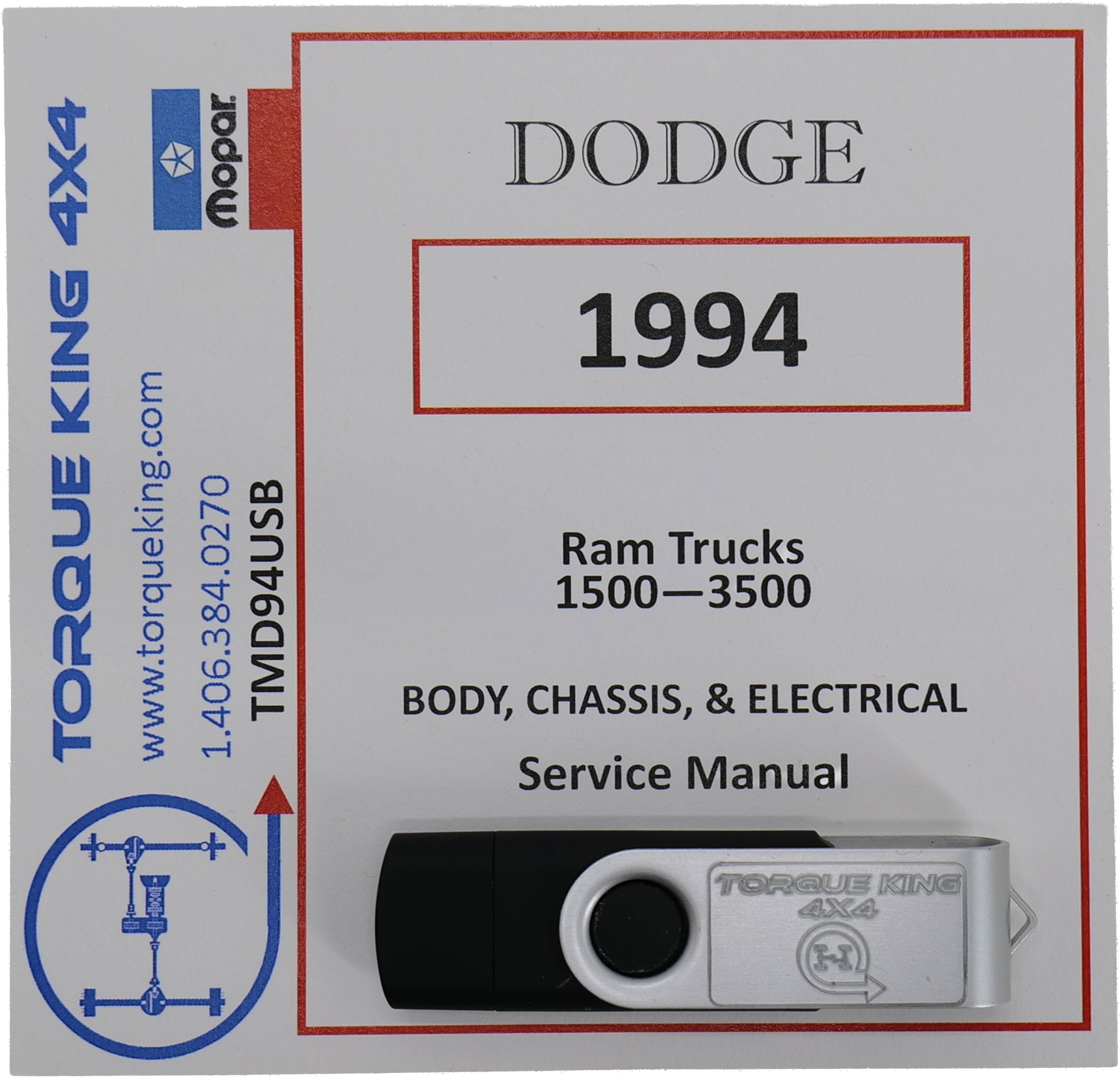 TMD94USB 1994 Complete Dodge Factory Service Manuals on USB Torque King 4x4