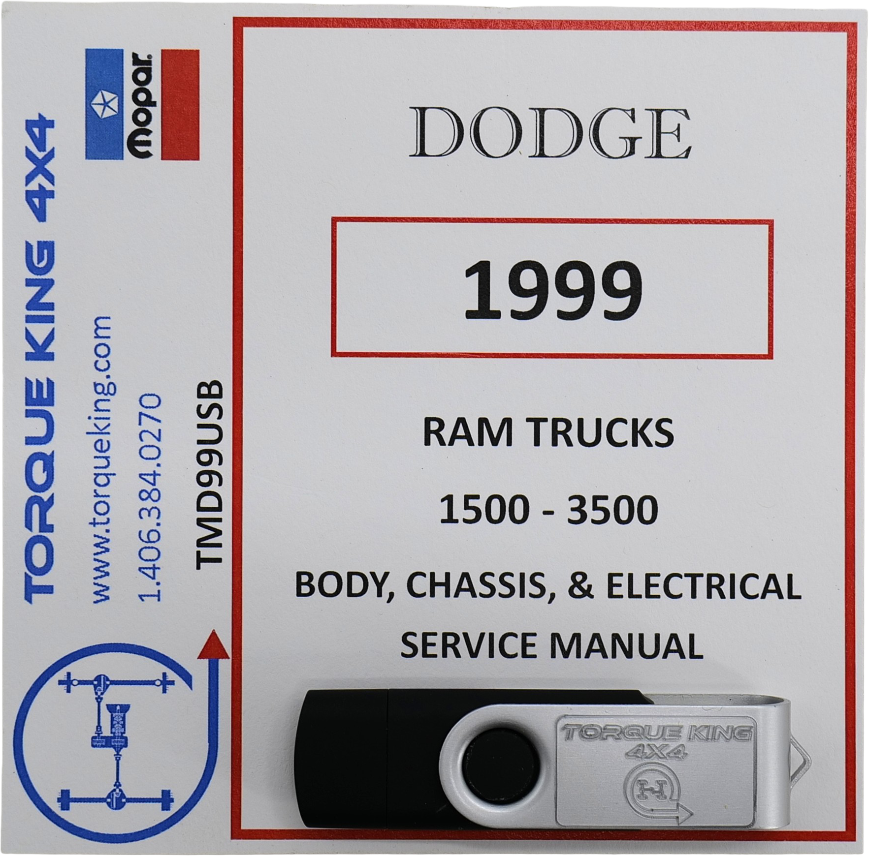 TMD99USB 1999 Complete Dodge Factory Service Manuals on USB