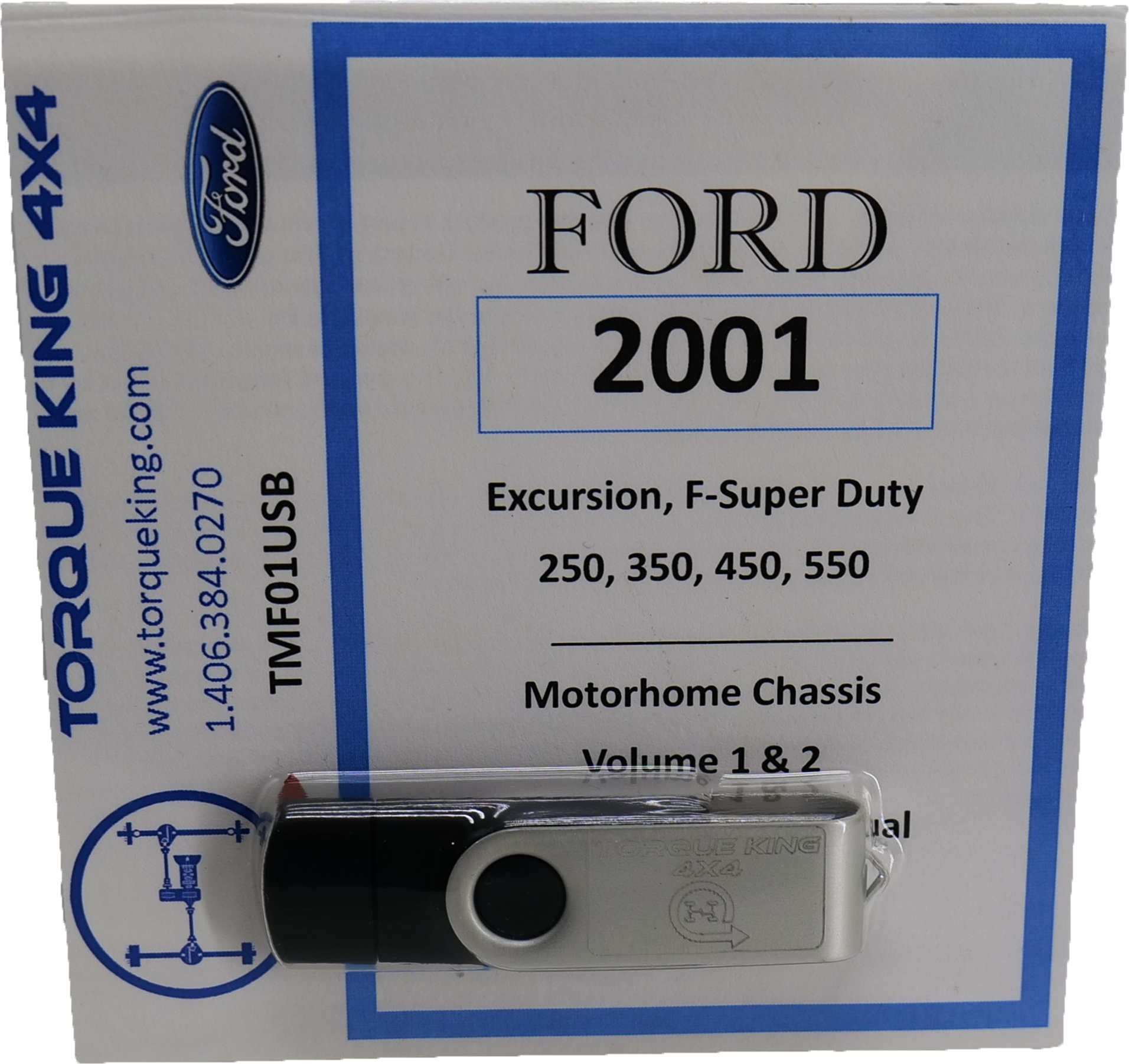 TMF01SDUSB 2001 Ford Factory Shop Manual on USB for F250-F550 Super Duty Torque King 4x4