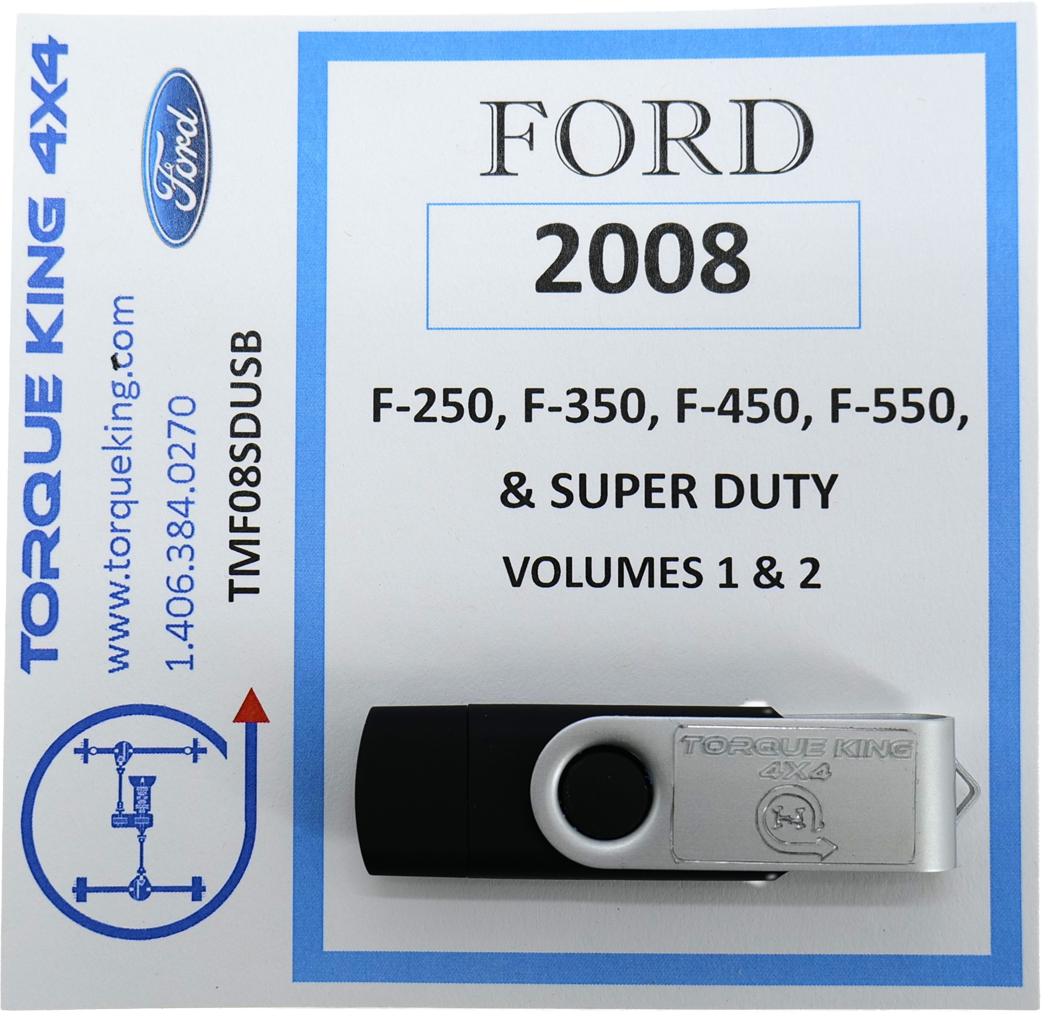 TMF08SDUSB 2008 Ford Factory Shop Manual on USB for F250-F550
