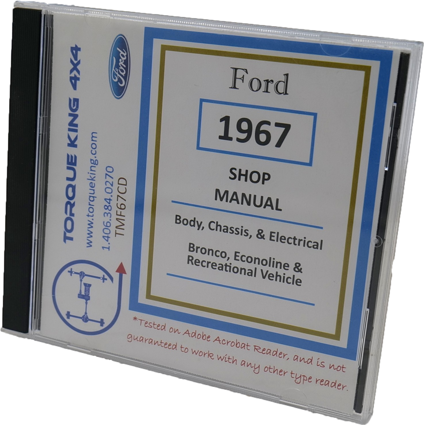 TMF67BROCD 1967 Ford Factory Shop Manual on CD for Bronco, Econoline