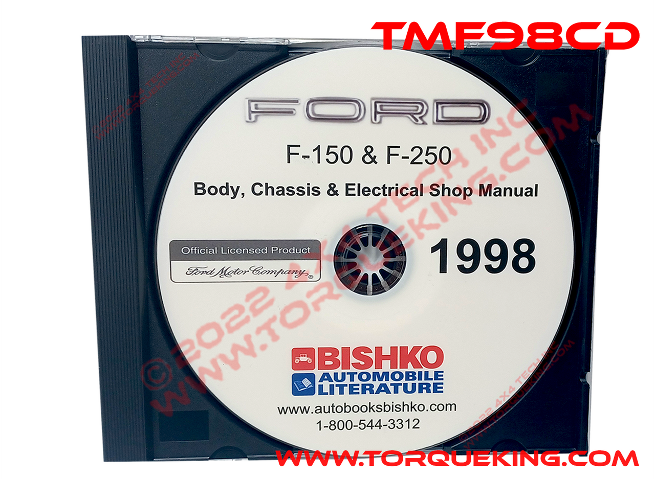 TMF98F15CD 1998 Ford Factory Shop Manual on CD for F150-F250 Torque King 4x4
