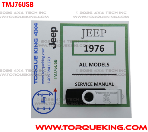 TMJ76USB 1976 Jeep All Models Factory Service Manual on USB Torque King 4x4