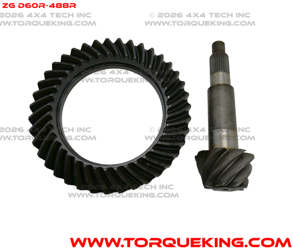 ZG D60R-488R USA Standard Replacement Dana 60 4.88 Ring & Pinion Gear Set