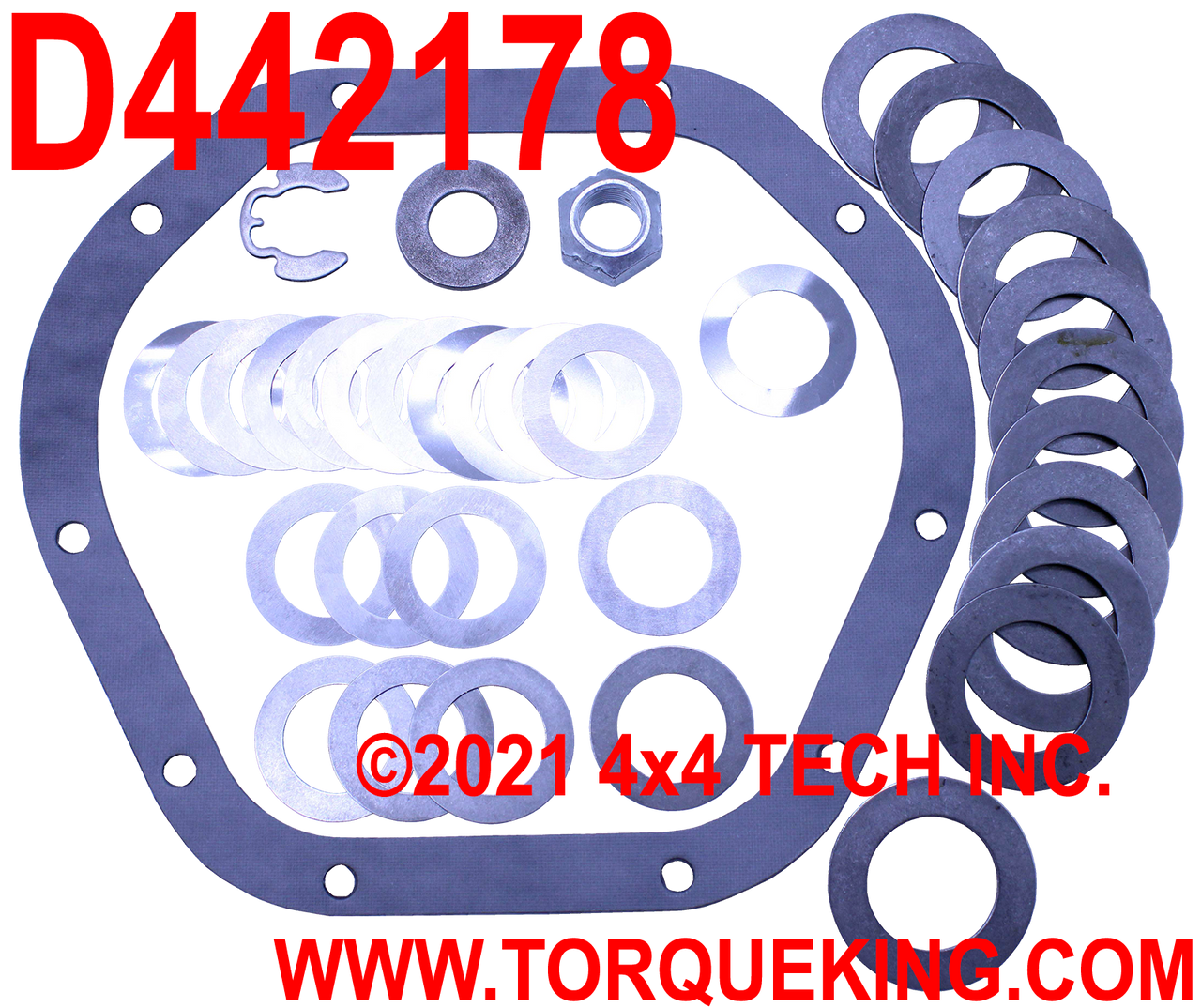 D442178 Pinion Depth Shim Kit for some Dana 44, Dana 44IFS Axles Torque King 4x4