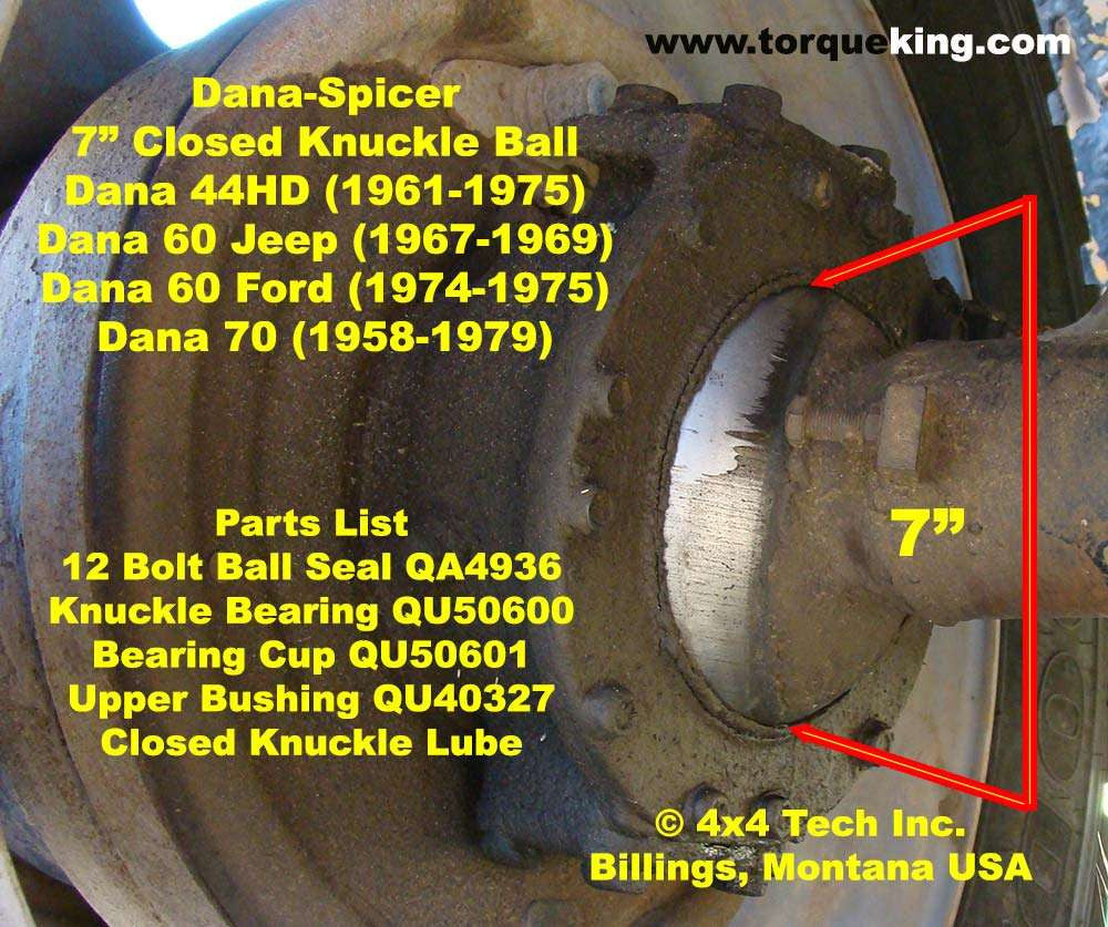 ID a 1957-1971 Dodge Dana 44 Closed Knuckle Front Axle IDN-132 Torque King 4x4