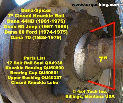 ID Dana Closed Knuckle Ball Type Front Axle IDN-125 Torque King 4x4