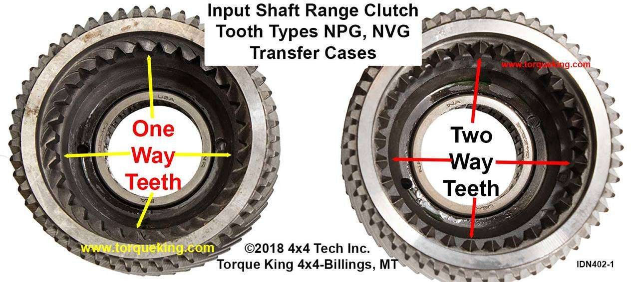 IDN-402 Input Shaft Clutch Tooth Profiles for NPG and NVG Transfer Cases Torque King 4x4