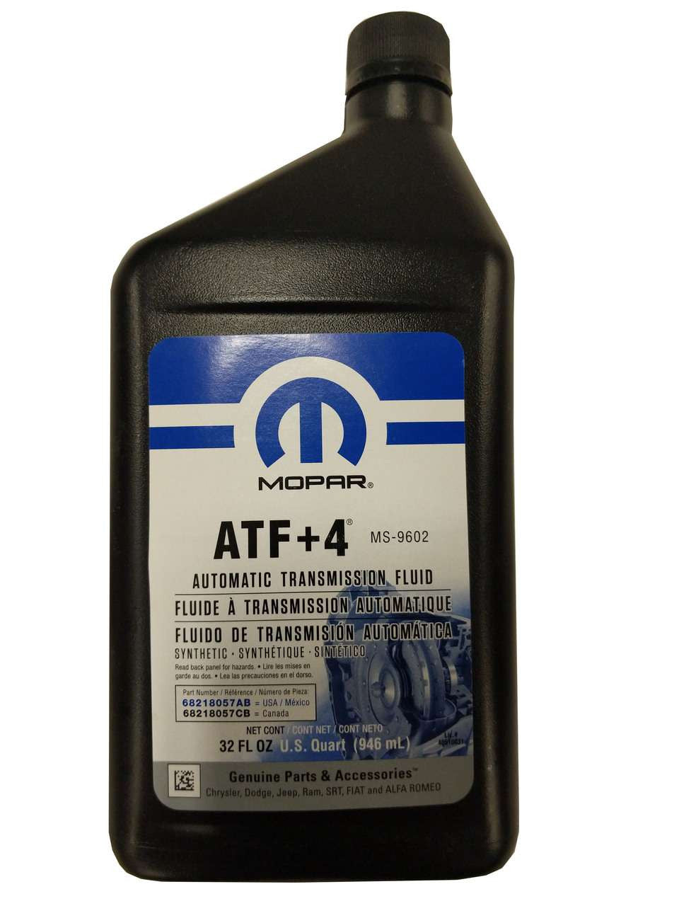 Mopar 68218057AC ATF+4 Automatic Transmission Fluid Torque King 4x4