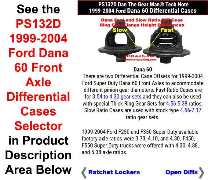 1999-2004 Ford Super Duty Dana 60 Front Differential Selector PS132D Torque King 4x4
