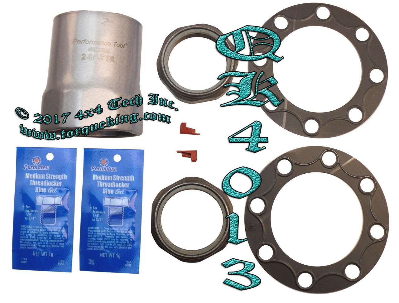 QK4013 Stock Rear Spindle Nut Kit with Socket for 1979-1993 Dodge Torque King 4x4