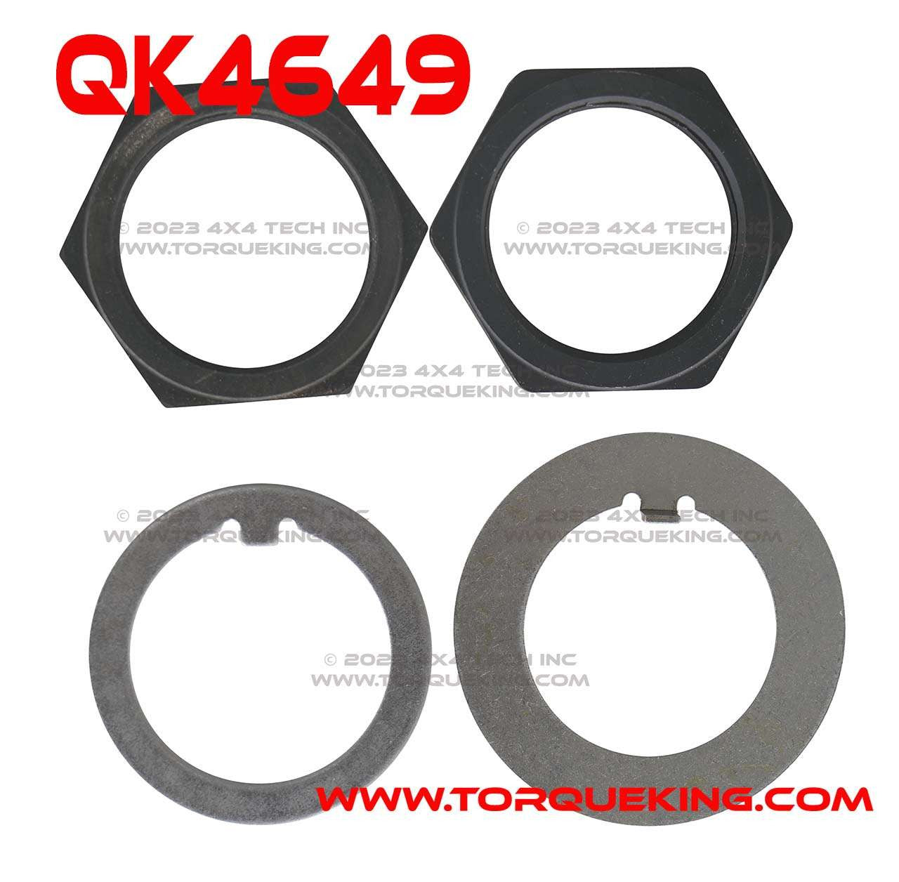 QK4649 Spindle Nut & Washer Kit for 1-5/8" Spindle Threads Torque King 4x4