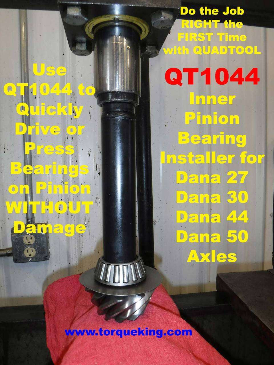 QT1044 Inner Pinion Bearing Installer for 1-5/16"-1-3/8" ID Bearings Torque King 4x4