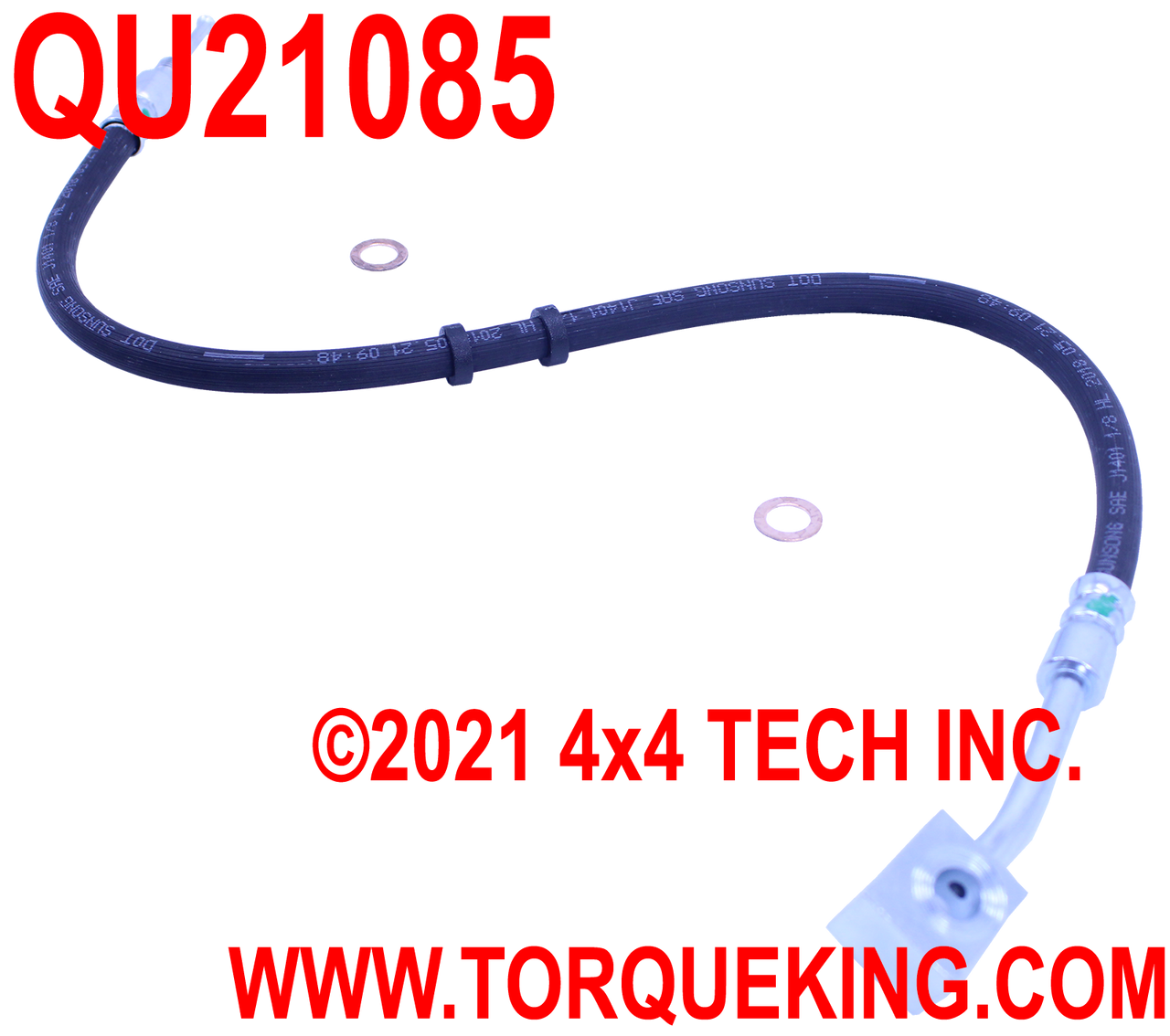 QU21085 Left Front Brake Hose for 1976-1977 Ford F100, F150 4x4 Torque King 4x4