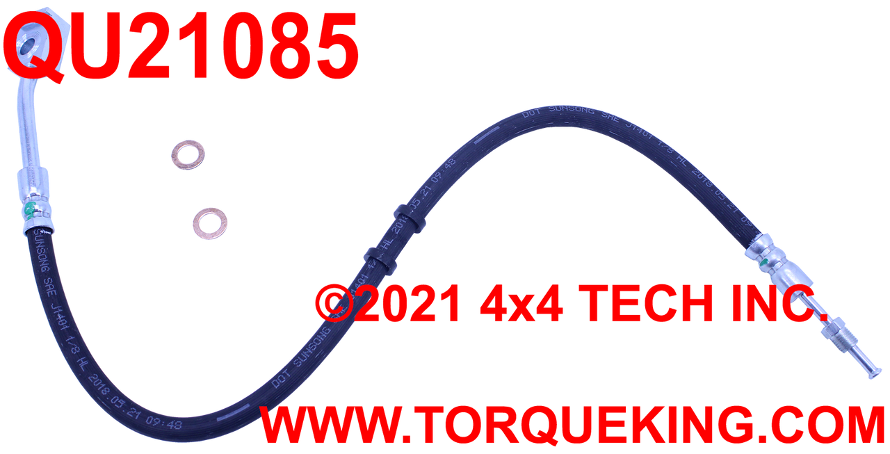 QU21085 Left Front Brake Hose for 1976-1977 Ford F100, F150 4x4 Torque King 4x4