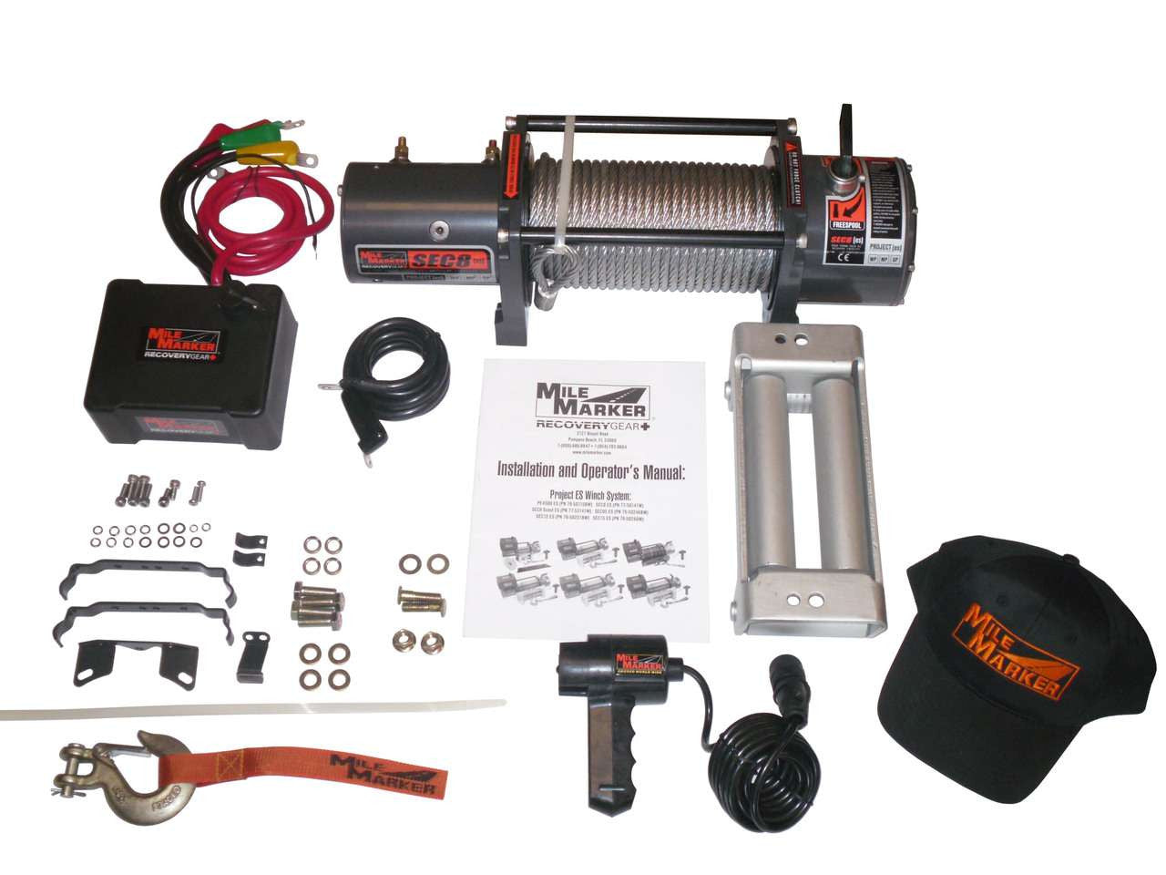 QU56090 Mile Marker 8000 Pound Waterproof Electric Winch Torque King 4x4