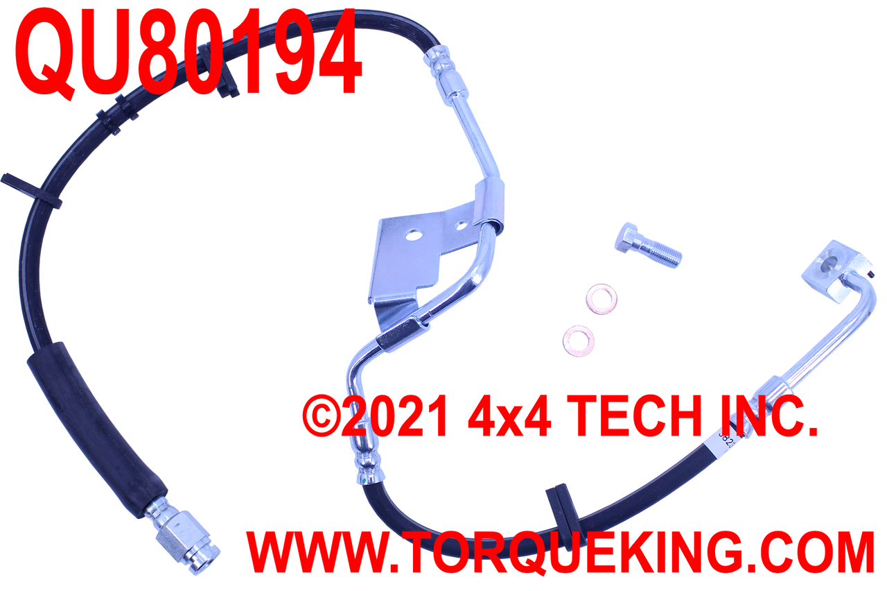 QU80194 Left Brake Front Hose for 00-02 Ram 2500/3500 with 4-Wheel ABS Torque King 4x4
