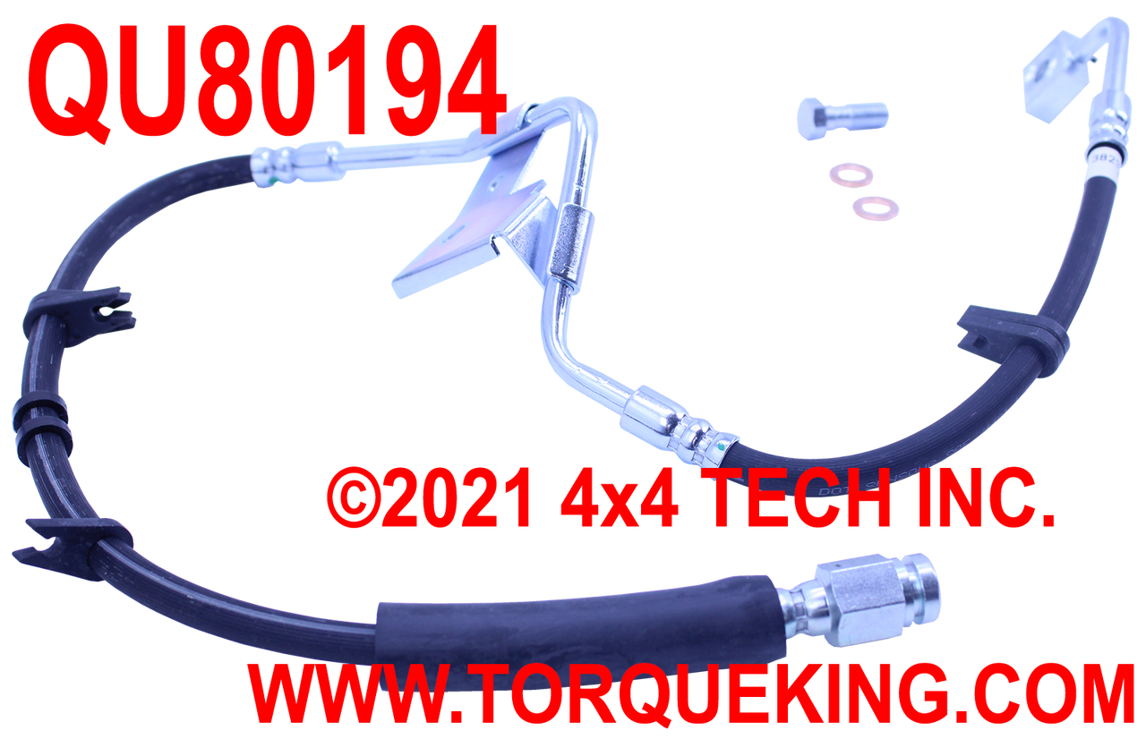 QU80194 Left Brake Front Hose for 00-02 Ram 2500/3500 with 4-Wheel ABS Torque King 4x4