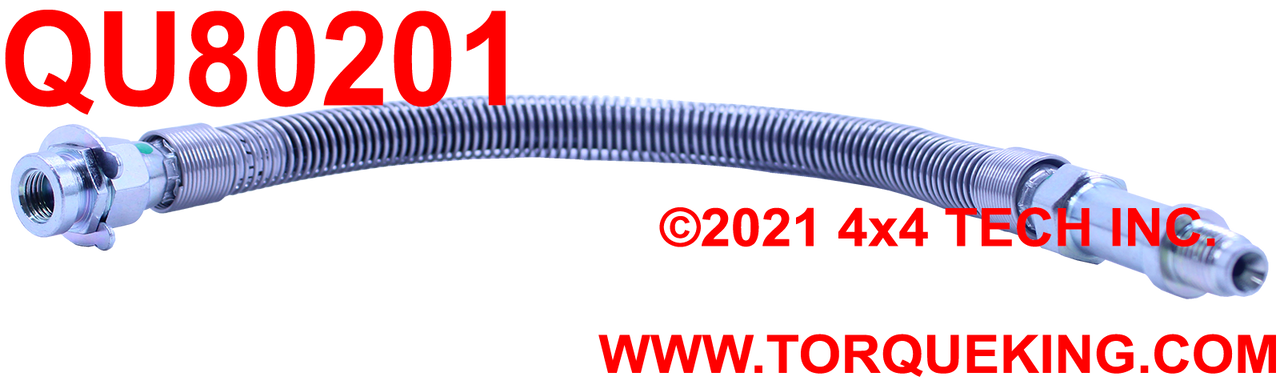 QU80201 Front Brake Hose for 1972-1974 Dodge W100, W200 Dana 44 4x4's Torque King 4x4