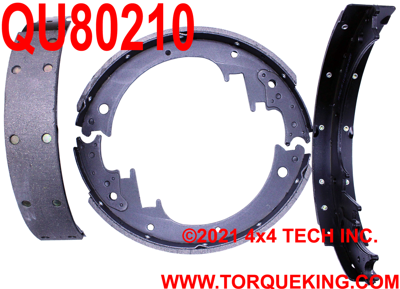 QU80210 Front Brake Shoes for 12-1/8" x 2" Brakes Torque King 4x4