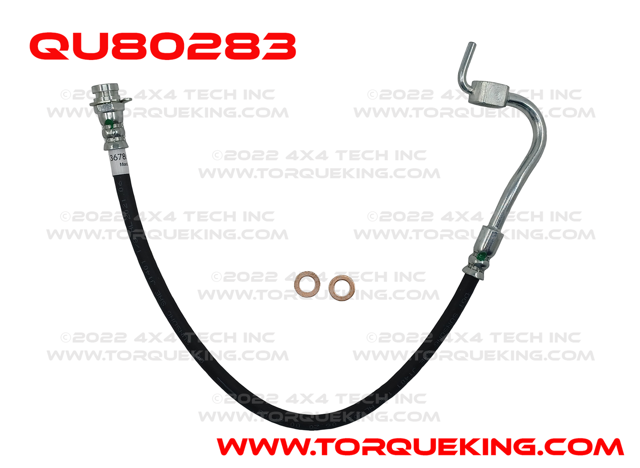 QU80283 Front Left 20" Long Disc Brake Hose for 73-75 F250, F350 4x2 Torque King 4x4